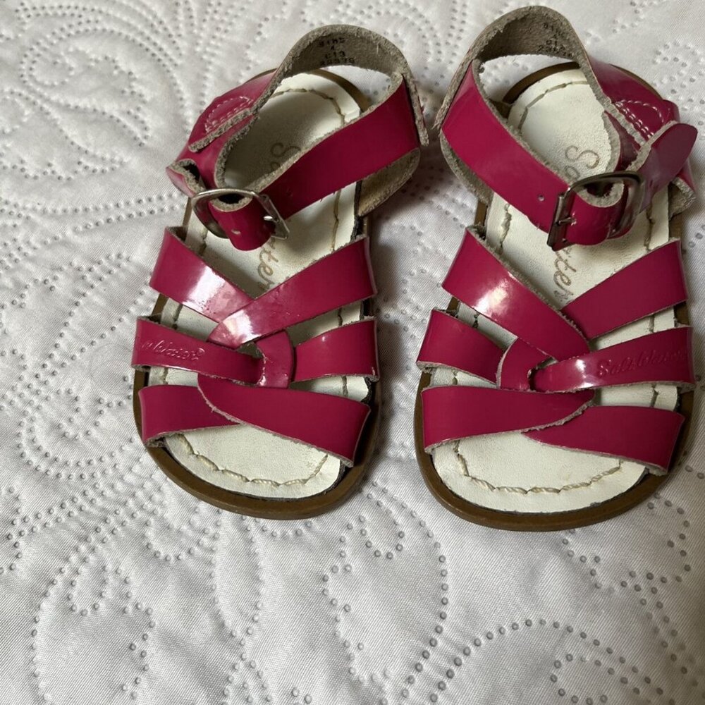 Salt Water Original Solid Pink Sandals Size 4 - Picture 4 of 9